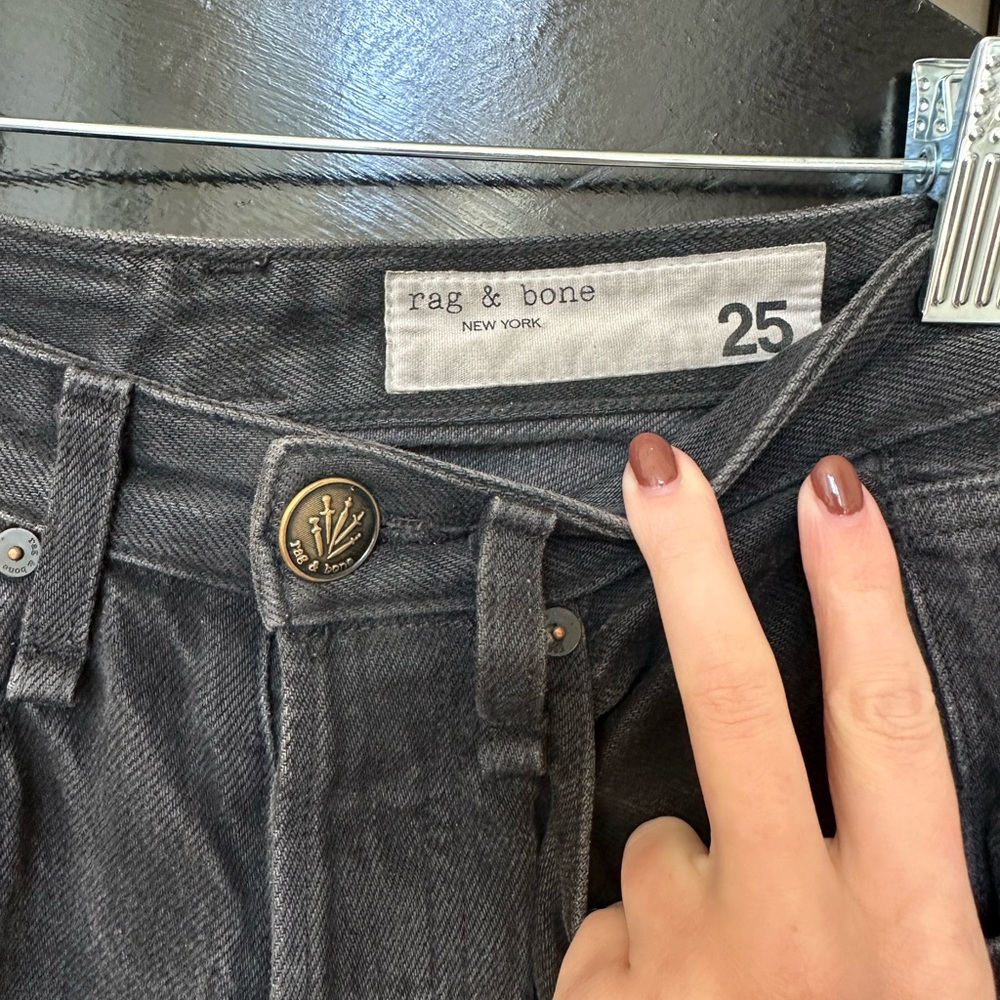 RAG&BONE Black Straight-Leg Jeans